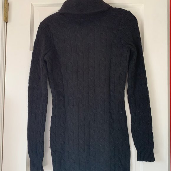 Black Cable Knit Sweater/Sweater Dress - Picture 2 of 4